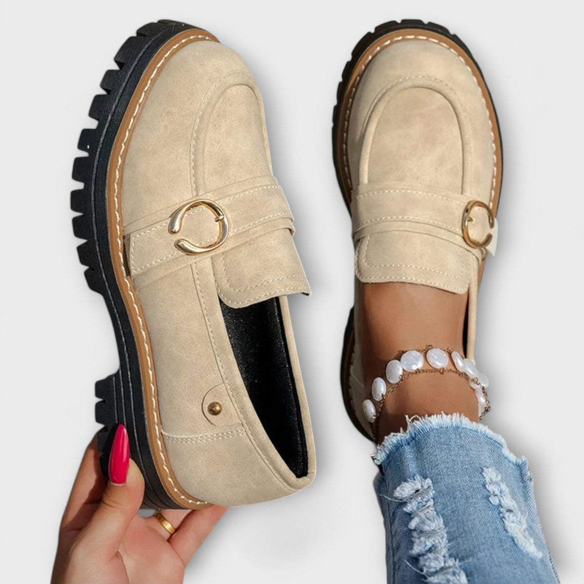 Lora – Casual Loafers med Rund Tå