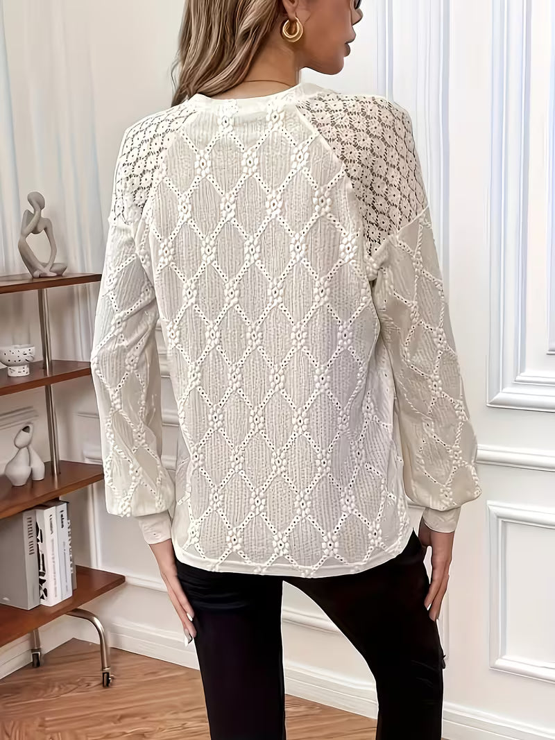 Livia – Bluse med mønster og lange ærmer