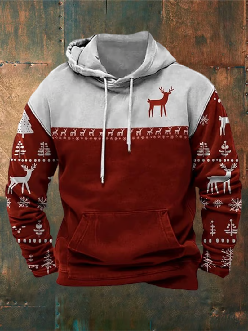 Ruben - Jule hoodie med rensdyrprint