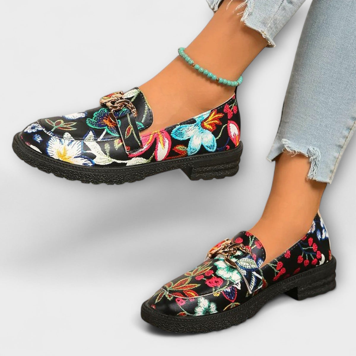 Orla – Multifarvede Loafers med Blomsterprint